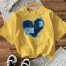 Heart-shaped Cotton Women's Short Sleeve Fashion INS Top American Style New Arrival