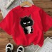 Cotton Women's Short Sleeve Fashion INS Top American Style