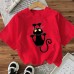 Cotton Women's Short Sleeve Fashion INS Top American Style