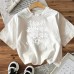 Cotton Women's Short Sleeve Fashion INS Style Top American Trendy New Arrival
