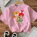 Strawberry Cotton Women's Short Sleeve Fashion INS Style Top American Trendy New Arrival