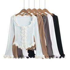 Lace lace long sleeved top for women Lace lace long sleeved top for women