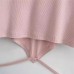 Tailored back strap exposed navel long sleeved t-shirt