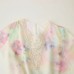 Round neck long sleeved layered decorative printed dress for women