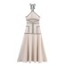 Sexy backless woven belt hanging neck suspender dress for women