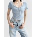 Fake two bow tie tops for women