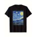 Approval Drop Shipping Women's Short Sleeve European and American Starry Sky Round Neck Top