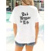 Approval Drop Shipping Women's Short Sleeve  Letter Round Neck Top