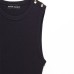 Round neck sleeveless waist with waistband patchwork jumpsuit for women