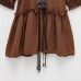 Half high collar long sleeved belt layered dress for women