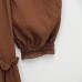 Half high collar long sleeved belt layered dress for women