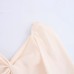 V-neck long sleeved waist hollow out short skirt dress for women