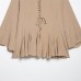 Round neck long sleeved tied A-line chiffon short skirt dress for women