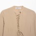 Round neck long sleeved tied A-line chiffon short skirt dress for women