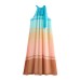 Hanging neck collar sleeveless contrasting A-line long dress for women