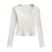 Square collar long sleeved pit stripe base short top