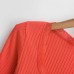 Square collar long sleeved pit stripe base short top