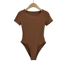 Small round neck short sleeved jumpsuit for women
