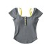 Broken flower fake two neck hanging square neck short sleeved T-shirts