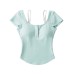 Broken flower fake two neck hanging square neck short sleeved T-shirts