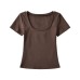 Big U-neck short sleeved T-shirt for women