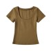 Big U-neck short sleeved T-shirt for women