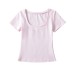 Big U-neck short sleeved T-shirt for women
