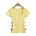 Bow high waisted hollow short sleeved T-shirt
