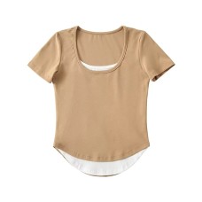 Square neck short sleeved T-shirt Square neck short sleeved T-shirt