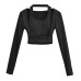 Hanging neck fake two tops