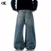 Straight Jeans with Pentagon Design for Men and Women Slimming Loose Fit Casual 3D Long Pants