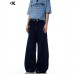 Blue Skinny Jeans for Men and Women Simple Aged Straight Leg Wide-Leg Banana Casual Long Pants