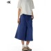 Denim Seven-Quarter Pants for Men and Women Slimming Loose A-Line Straight Leg Cargo Shorts