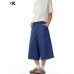 Denim Seven-Quarter Pants for Men and Women Slimming Loose A-Line Straight Leg Cargo Shorts