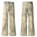 Printed Shell Pattern Denim Pants for Men and Women SSlimming Loose Fit Casual Wide Leg Trousers