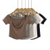 Hanging neck swinging collar short sleeved top