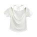 Hanging neck swinging collar short sleeved top