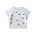 Sweet and spicy girl bow short sleeved round neck