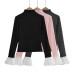 Splicing flared sleeve top for women