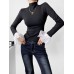 Splicing flared sleeve top for women