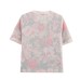 Simple floral print round neck short sleeved knitted top