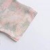 Simple floral print round neck short sleeved knitted top