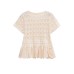 Splicing round neck short sleeved sweet top Splicing round neck short sleeved sweet top