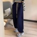 Velvet Casual Sports Sweatpants Women Drawstring High Waist Slim Snowproof All-match Cuffed Pants