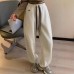 Velvet Casual Sports Sweatpants Women Drawstring High Waist Slim Snowproof All-match Cuffed Pants