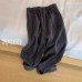 Herringbone Cuffed Two-Way Lazy Style Woolen Casual Wide-Leg Pants for Women High-Waist Slimming Straight Long Trousers