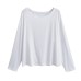 Solid color pullover long sleeved round neck loose casual women