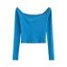 One shoulder patchwork lace backless long sleeved shirt