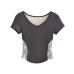 Lace patchwork back see through short sleeved T-shirt short top