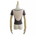 Lace patchwork back see through short sleeved T-shirt short top